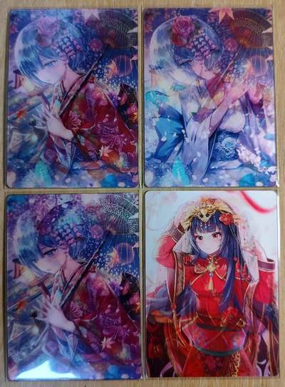 龙虎卡牌-六八场（无佣金，周六结拍，欢迎送拍） - 光栅变换卡4张 蕾姆3张&新娘1张