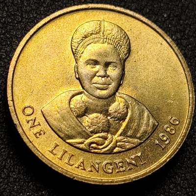 泉币菌-第149场-精品福利场 - 少见原铜光 斯威士兰1986年 1里兰基尼铜币 加厚币 22.5mm 