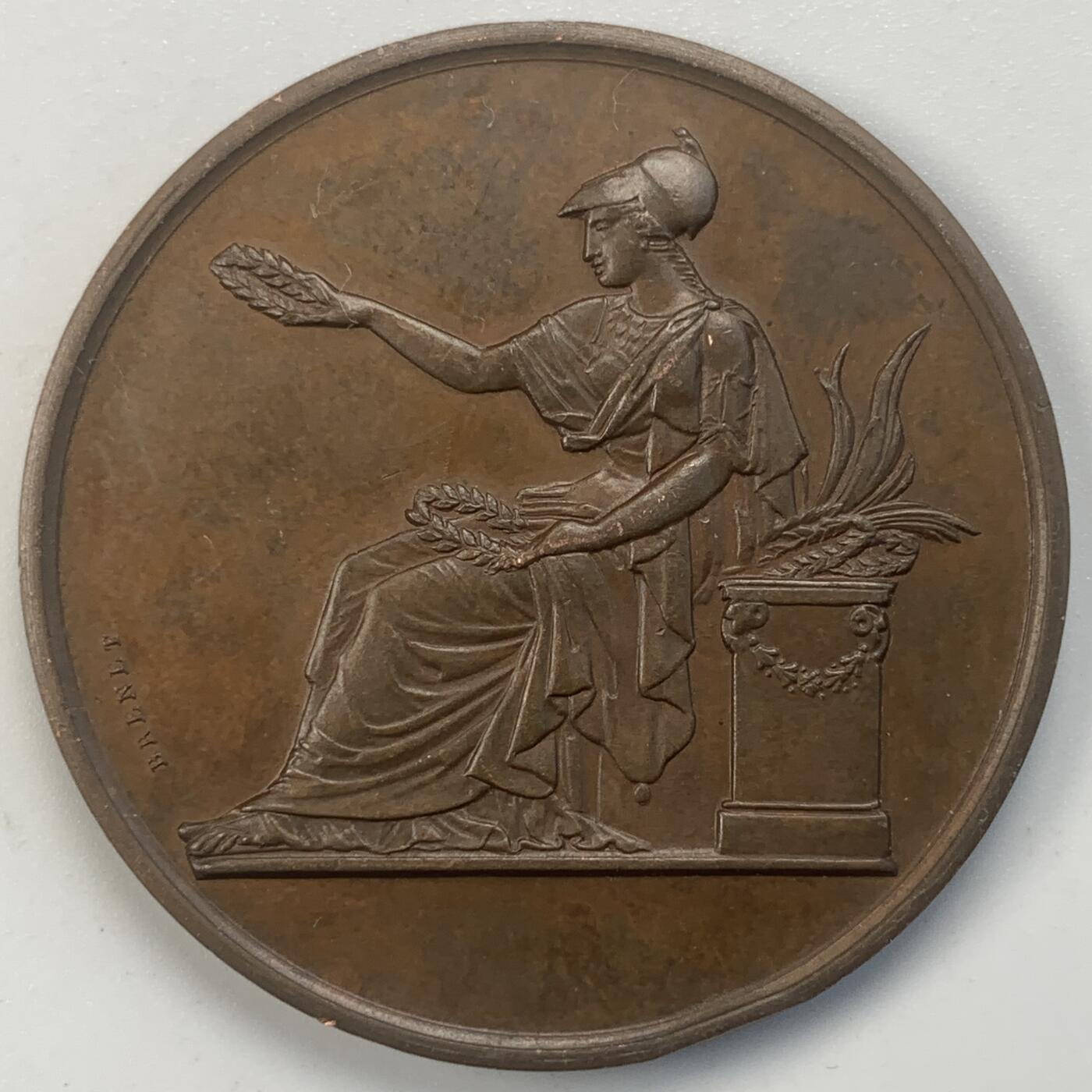 掌中浮雕-藏着的欧洲第046场 1875年法国巴黎成人绘画教学班铜奖章，37mm