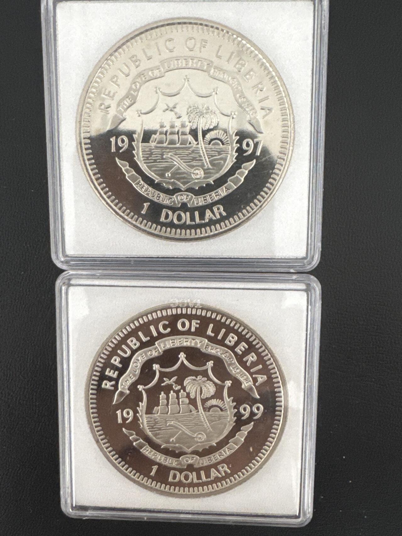 ❤️【币观天下】❤️ 第335期钱币拍卖- 2025.12.19周五晚上6点半场-长期征集拍品 利比里亚海洋动物2枚一对