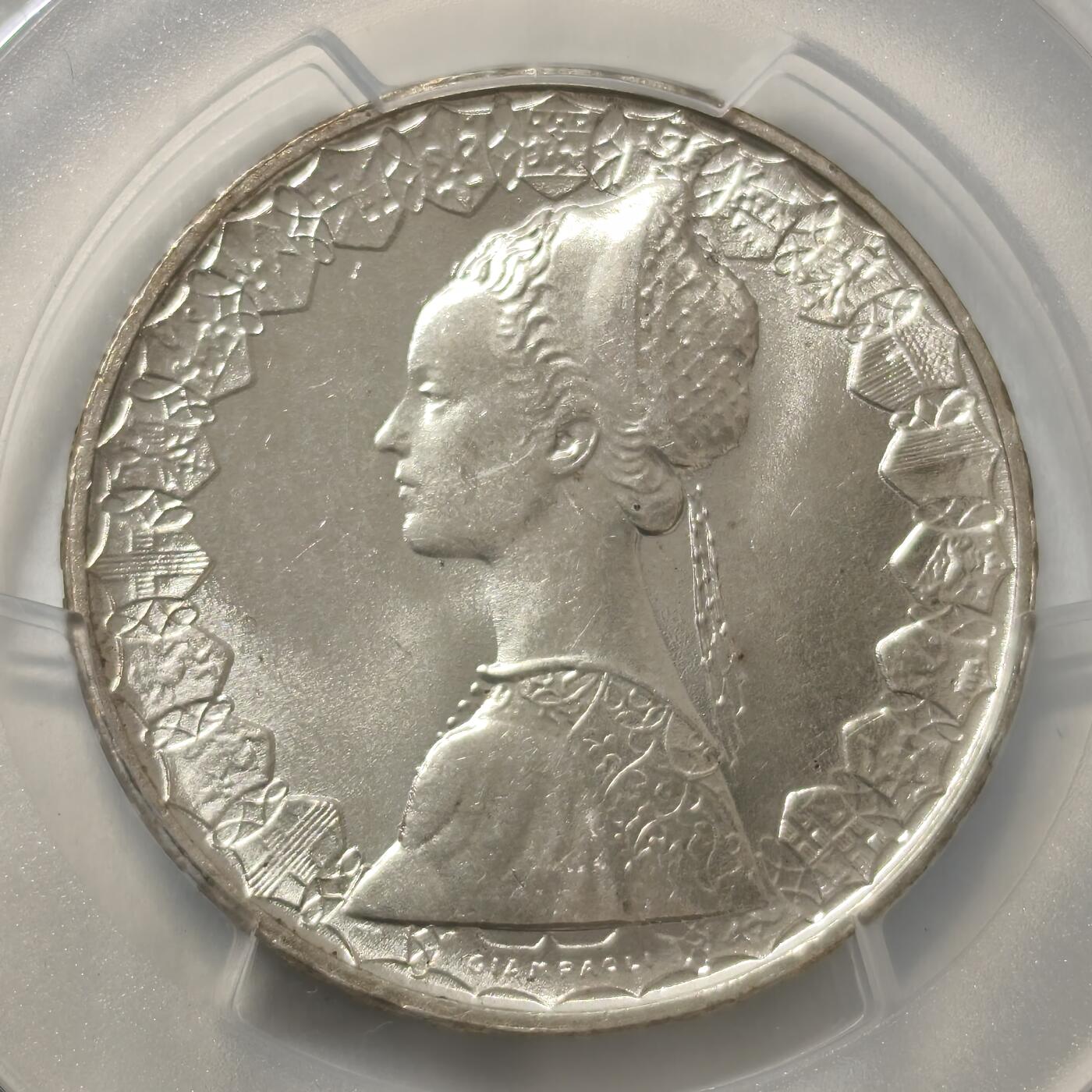 老蟹的宝藏🏴‍☠️ V PCGS MS64 1966年意大利500里拉银币