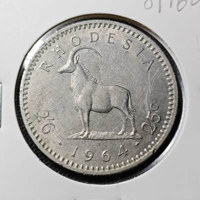 KK钱币收藏小铺 第381期  2月预留时间 周末发货 -  1964罗得西亚2.5先令