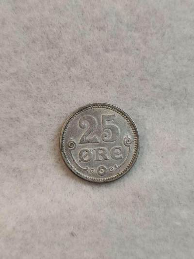 G&W世界散币，银币处理专场（第39场） - 丹麦1916年25欧尔  银币