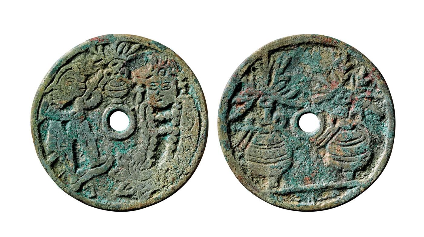 中贸圣佳2025年秋季拍卖会 争辉 中国历代古钱 宋元 月明和尚度柳翠社火故事钱，此品目前仅见 61.4*3mm