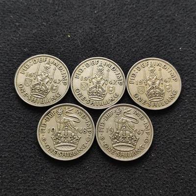 【全场包邮】纯粹捡漏拍486场（免费代拍第23场） - 英国各年份各版本乔治六世1先令5枚一组
