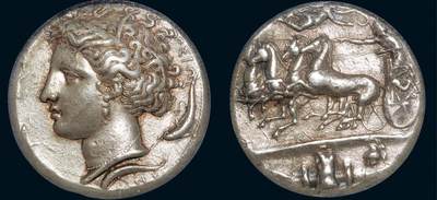 中贸圣佳2025年秋季拍卖会 众妙 - 公元前405-367年 古希腊西西里岛叙拉古阿瑞苏萨十德拉克马银币