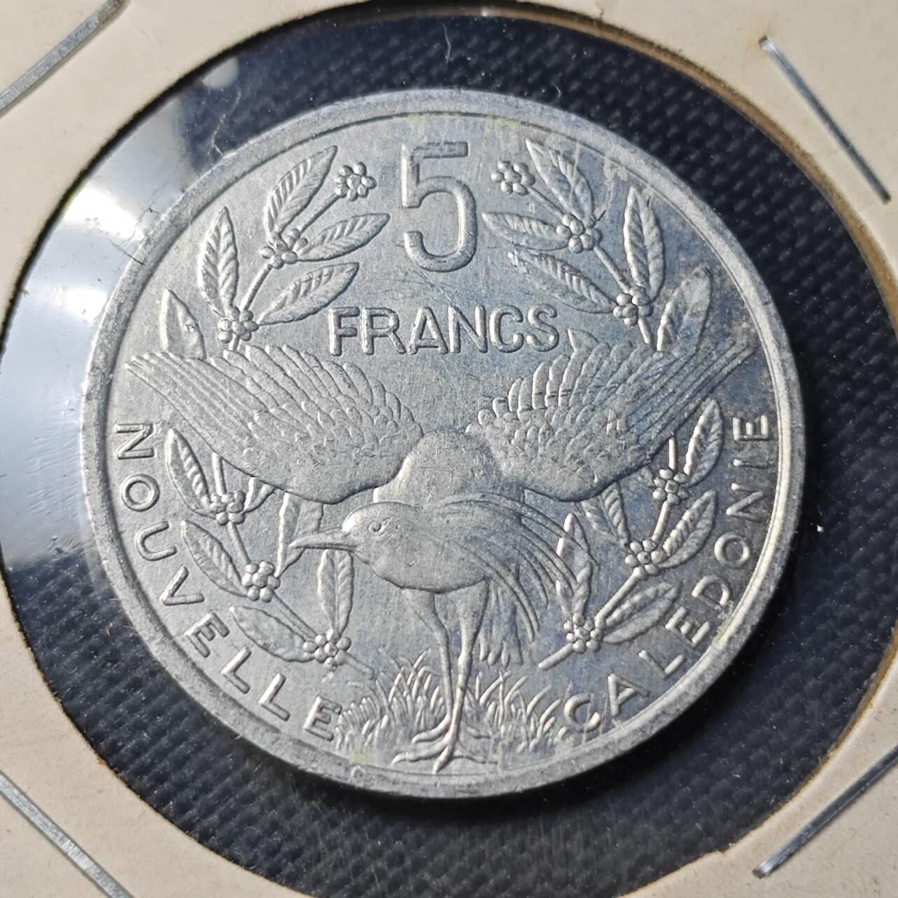 KK钱币收藏小铺 第382期  2月预留时间 周末发货  1991新喀里多尼亚5法郎