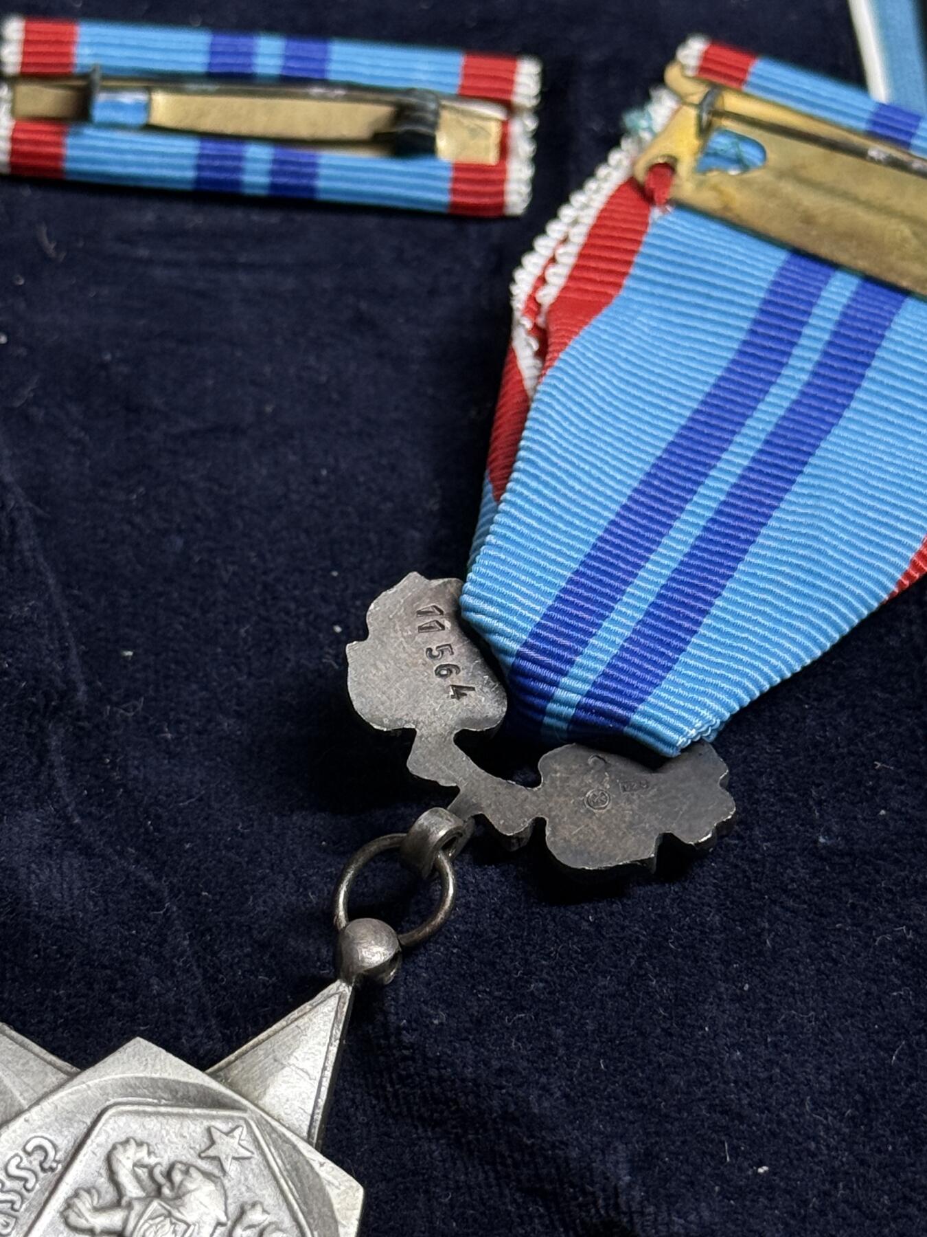 欢庆元旦！戎马世界章牌大赏第109期元旦大拍 捷克斯洛伐克劳动红星勋章，盒略齐全，银制，冷珐琅版