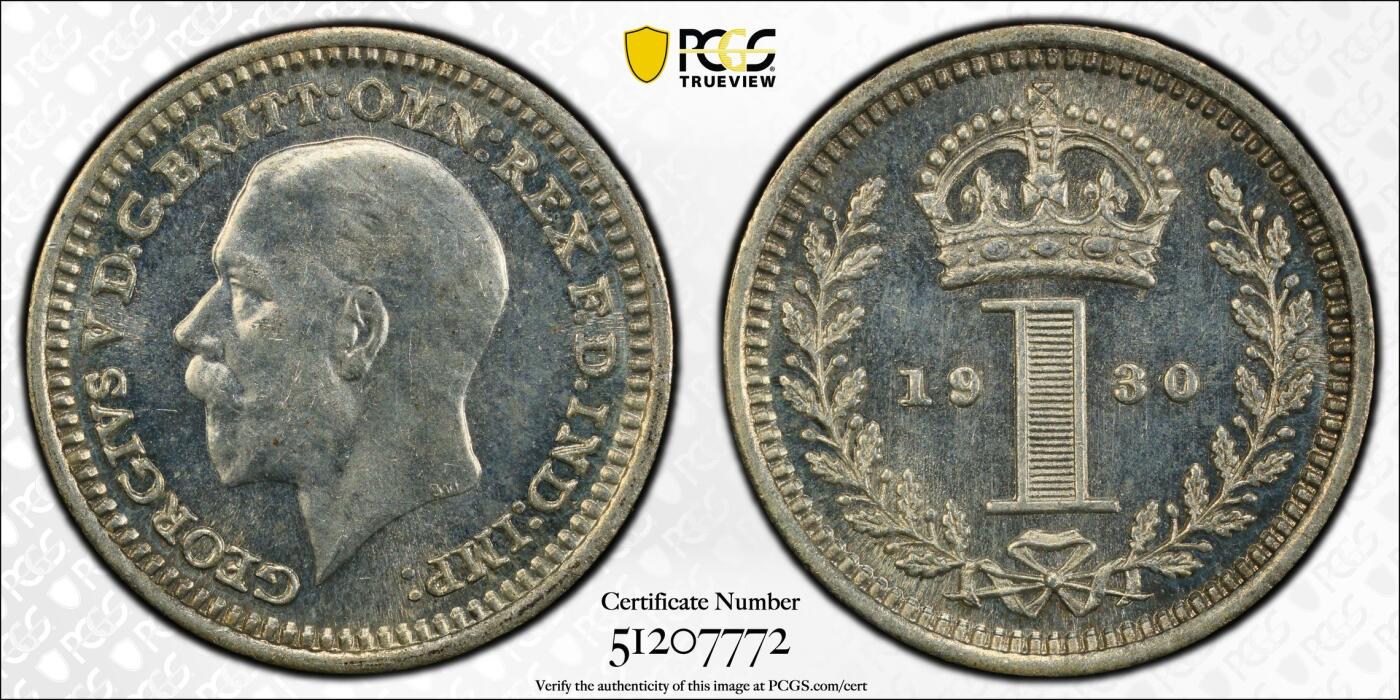 博洋堂世界钱币拍卖第153期（全场包邮） PCGS PL64-66 英国1930年乔治五世濯足币4枚一套，麦稀奇首见