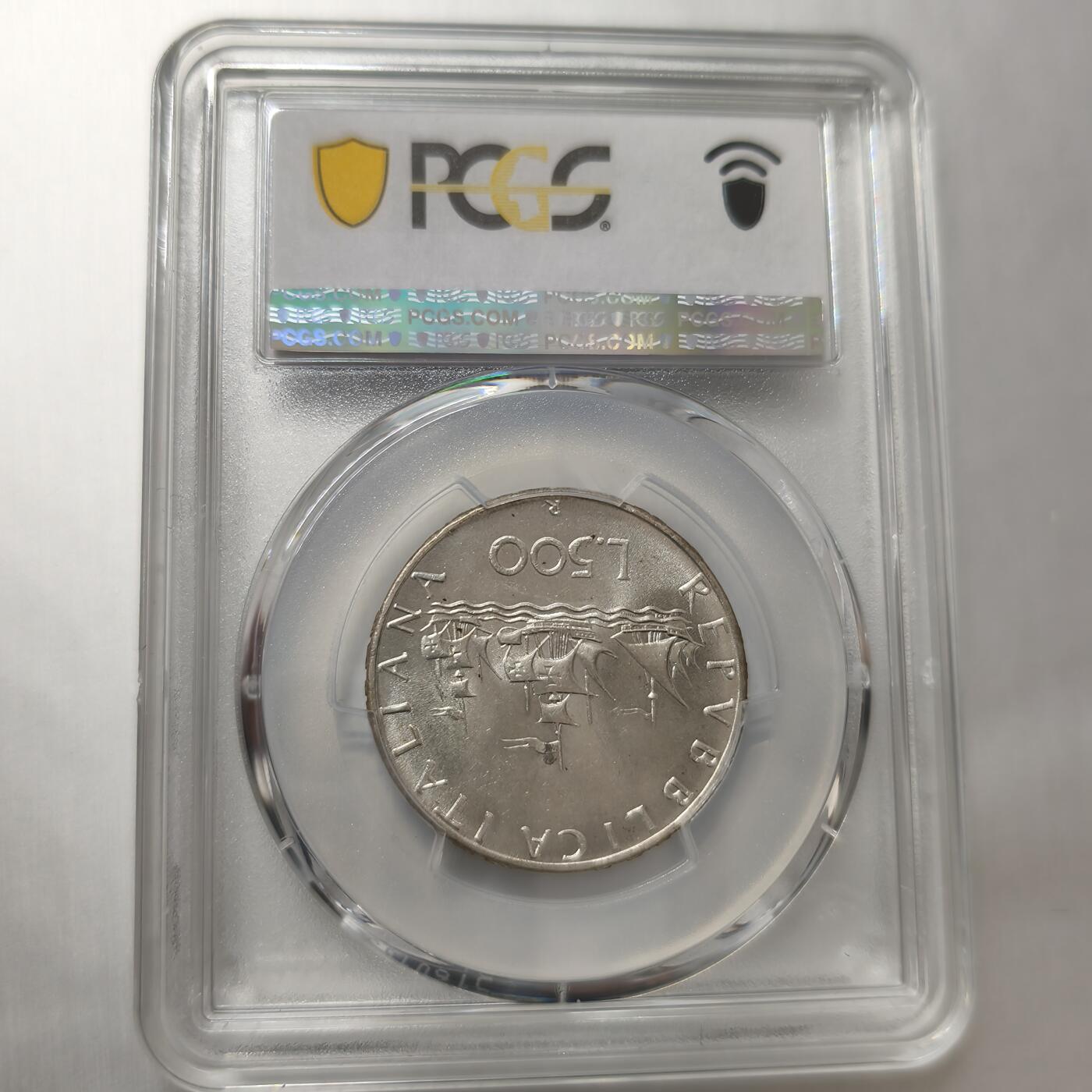 老蟹的宝藏🏴‍☠️ V PCGS MS64 1966年意大利500里拉银币