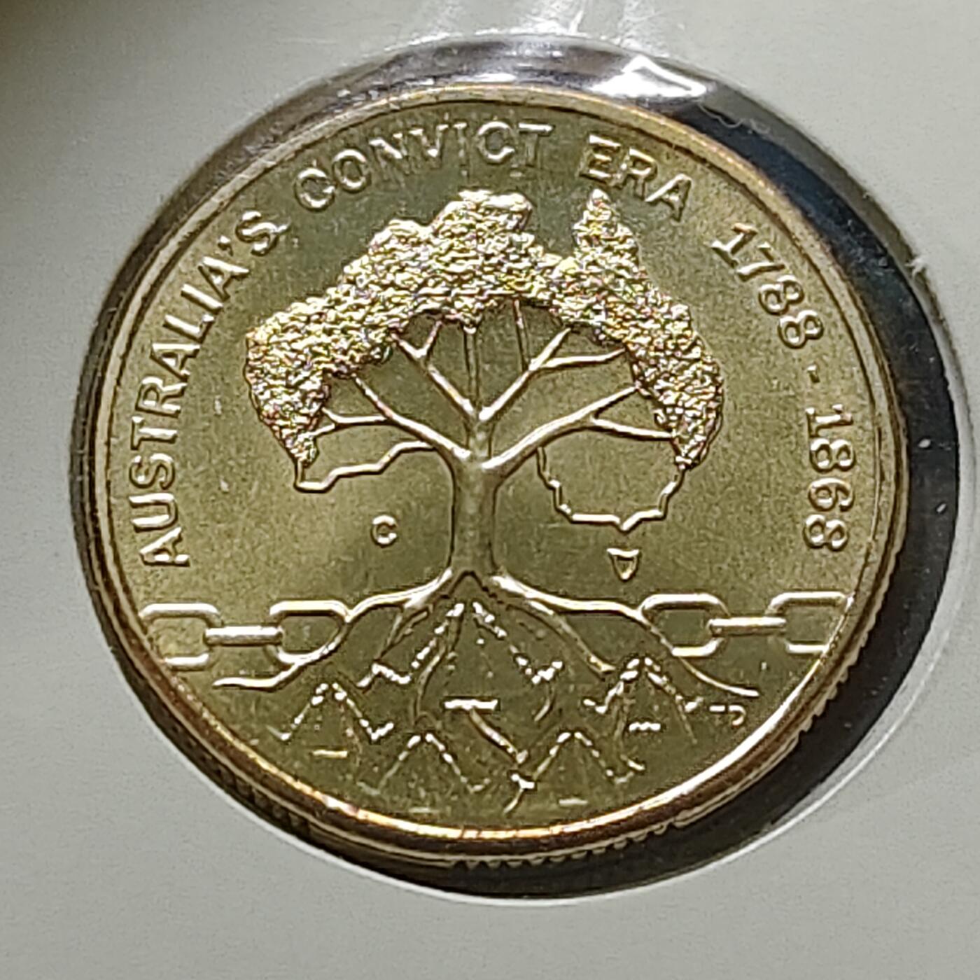 【全场包邮】纯粹捡漏拍486场（免费代拍第23场） 澳大利亚2018年1元历史上的澳大利亚流放犯时代（1788-1868年）官方卡装纪念币