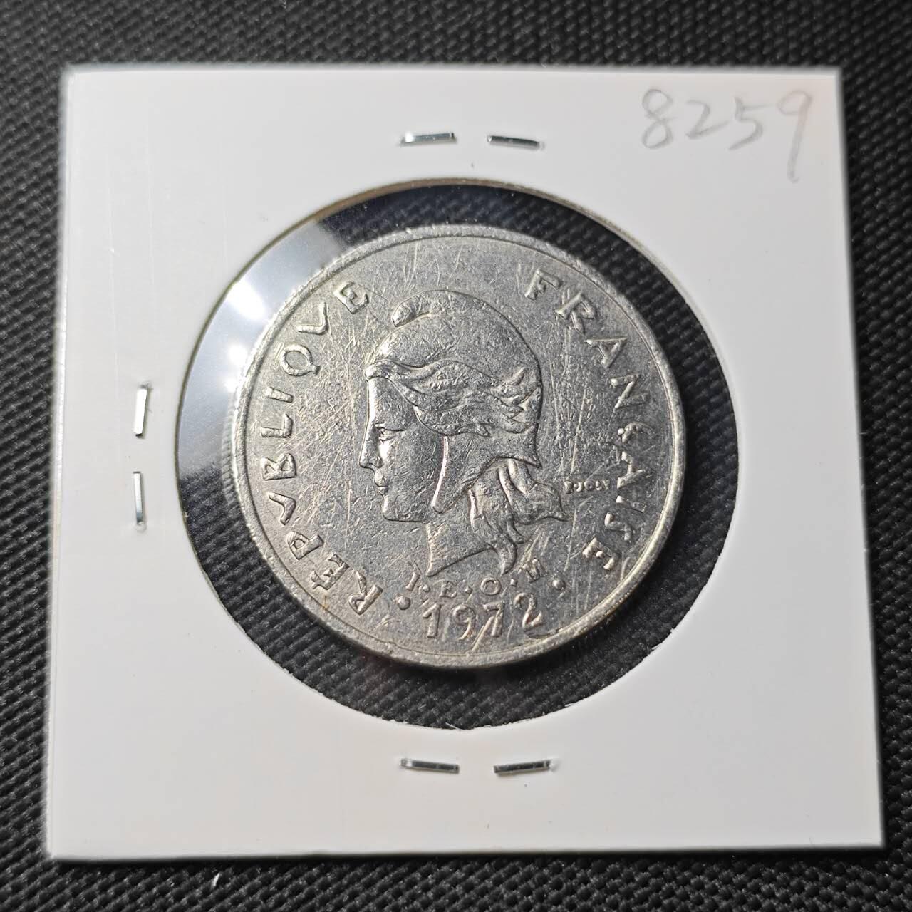 KK钱币收藏小铺 第382期  2月预留时间 周末发货  1972新喀里多尼亚20法郎