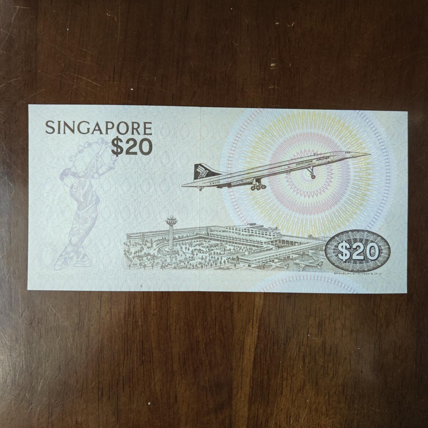 1976年 新加坡20圆纸币 鸟版 无折痕好品原票原图片