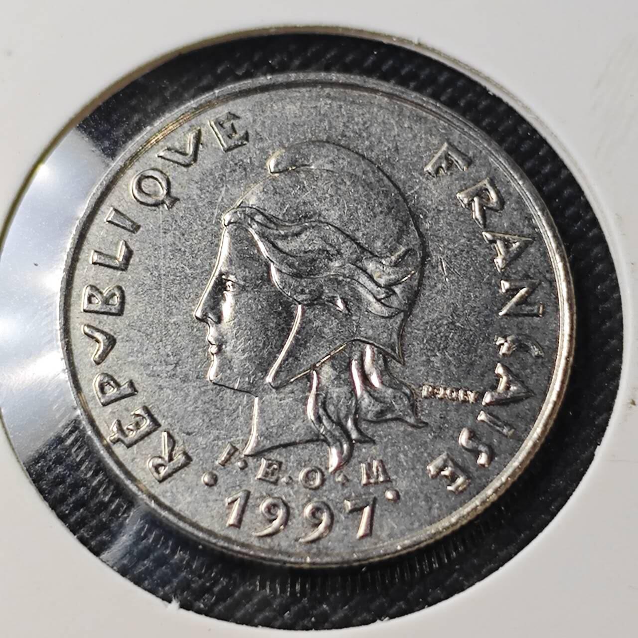 KK钱币收藏小铺 第382期  2月预留时间 周末发货 1997新喀里多尼亚10法郎