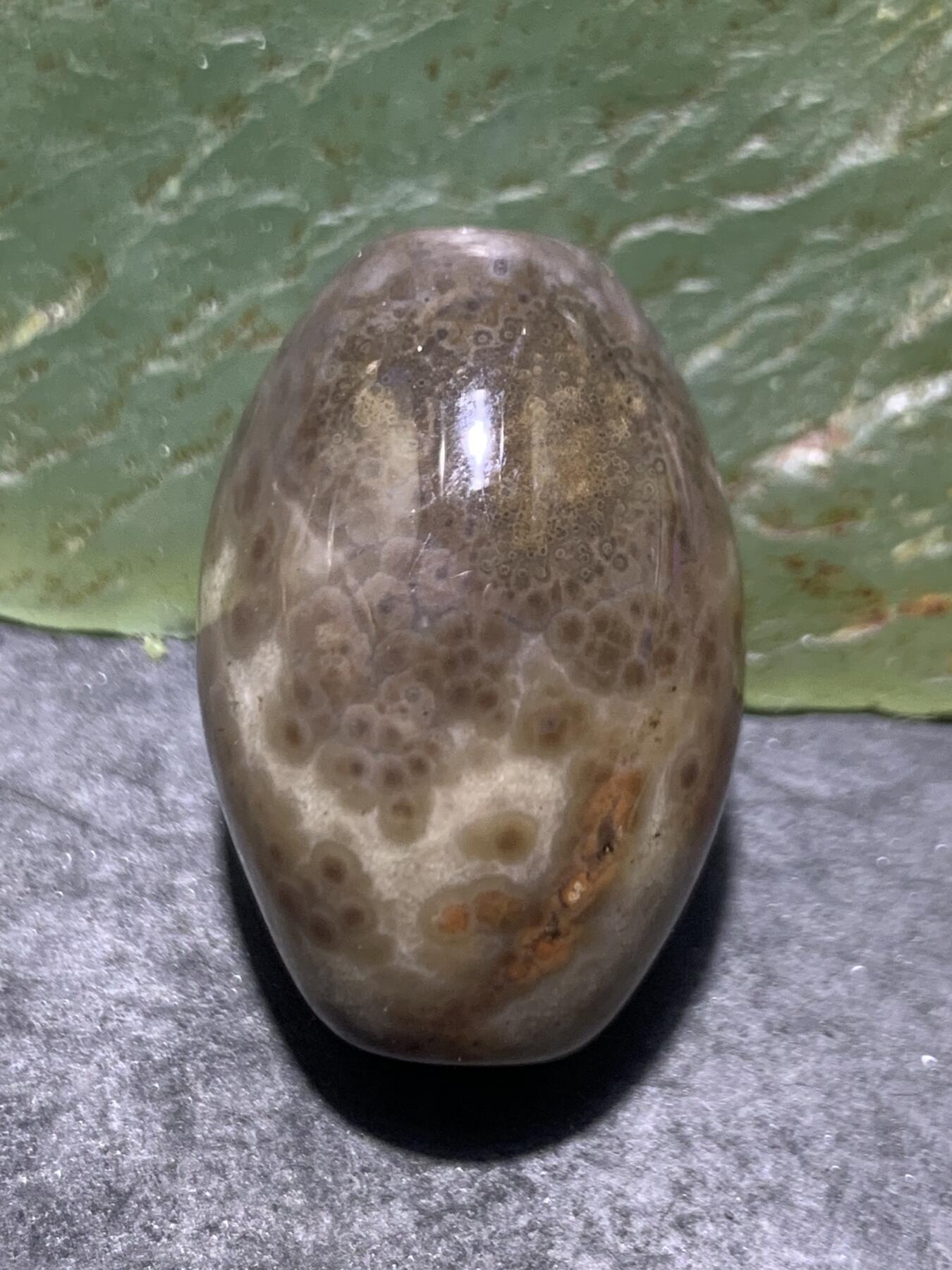 冰飘鱼籽纹战国红玛瑙随形桶珠一颗