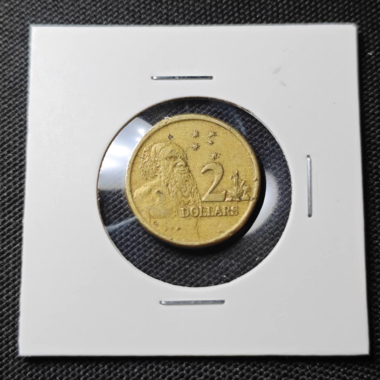 KK钱币收藏小铺 第382期  2月预留时间 周末发货 1988澳大利亚土著人2元 