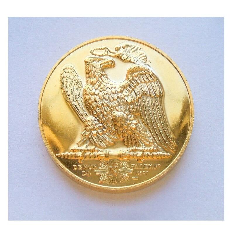 【旋风钱币】12月27日19:00准时开拍 精美欧洲币章、银币银章、第三帝国钱币等 全场包邮！ 【艺术】法国艺术大章纪念1804年 拿破仑登基+雄鹰高浮雕精制大镀金章 40MM