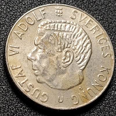 泉币菌-第148场-精品福利场 - 1970年 瑞典1克朗铜镍币,古斯塔夫六世25mm