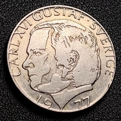 泉币菌-第149场-精品福利场 - 1977年 瑞典王国 1克朗硬币 直径25MM 