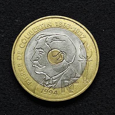 【全场包邮】纯粹捡漏拍486场（免费代拍第23场） - 法国1994年20法郎奥运百年三金属纪念币