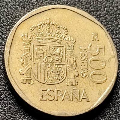 泉币菌-第148场-精品福利场 - 大铜币 欧洲-西班牙500比萨塔 28毫米 胡安卡洛斯一世与王妃