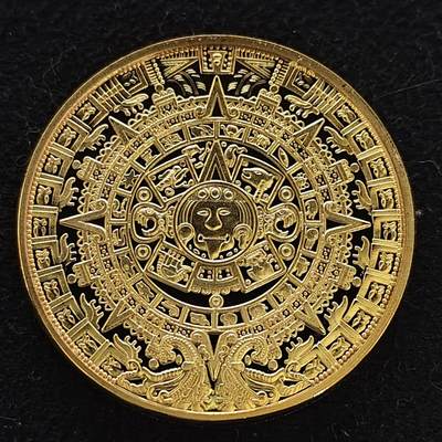 【全场包邮】纯粹捡漏拍486场（免费代拍第23场） - 【纪念章】墨西哥玛雅预言世界大灭亡精制镀金克朗型纪念章