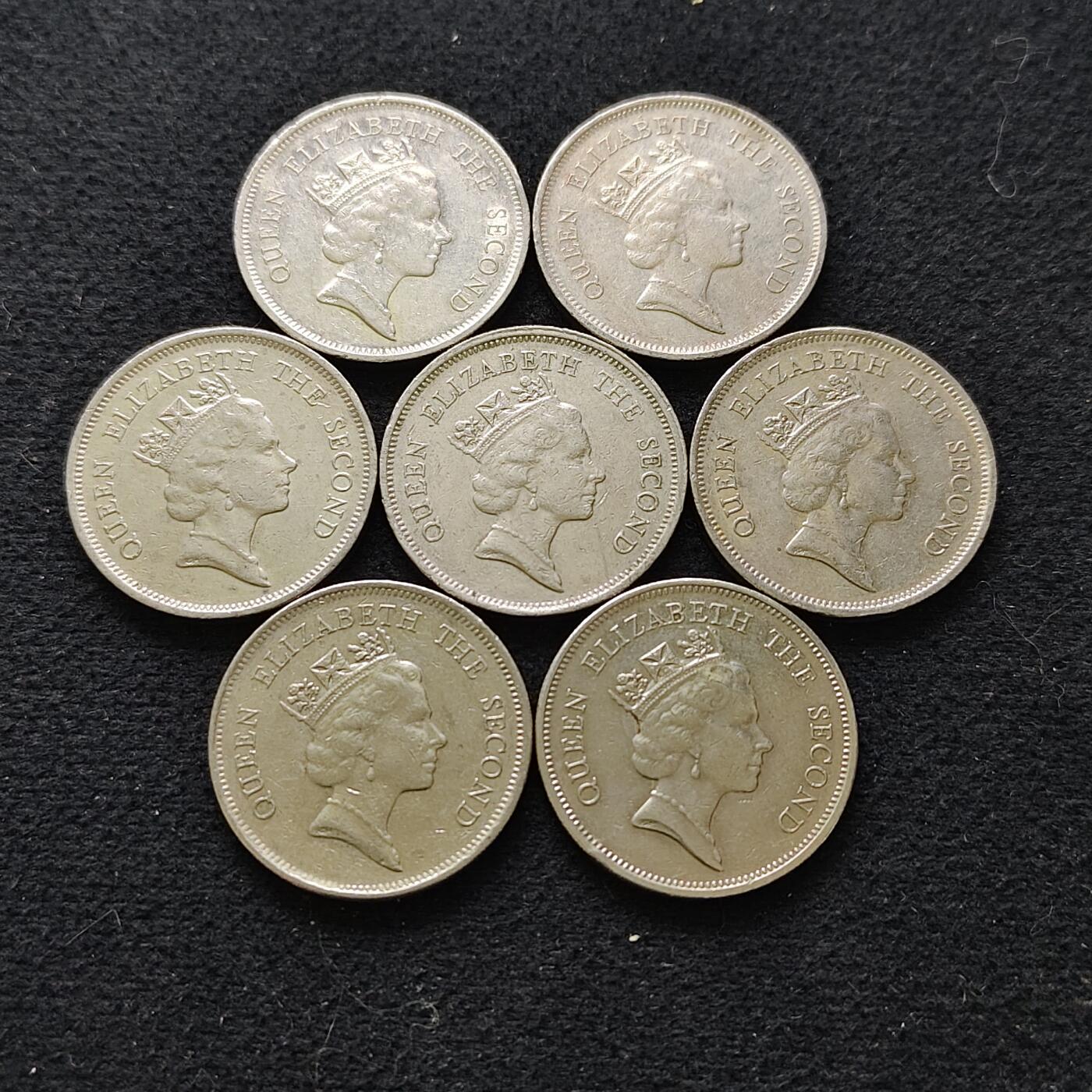 【全场包邮】纯粹捡漏拍486场（免费代拍第23场） 香港各年份女王1元7枚一组