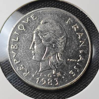 KK钱币收藏小铺 第382期  2月预留时间 周末发货 - 1983新喀里多尼亚20法郎