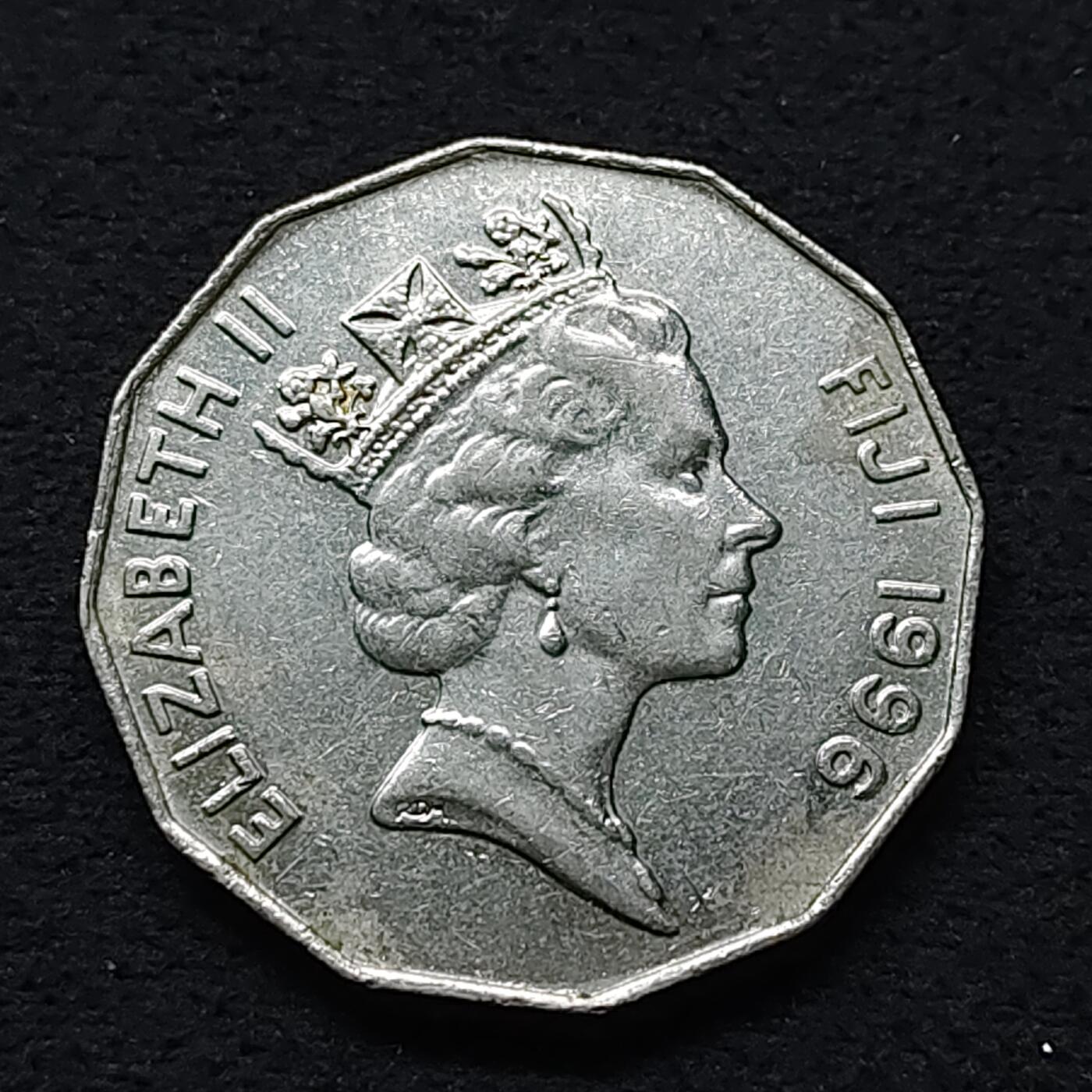 【全场包邮】纯粹捡漏拍486场（免费代拍第23场） 斐济1996年50分原住民帆船