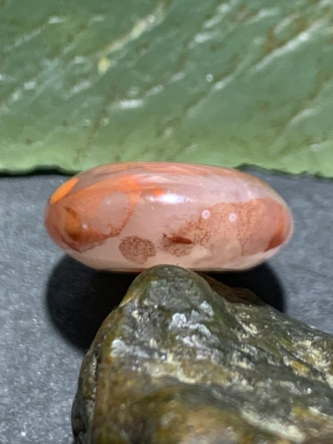 精美川料南红玛瑙冰飘柿子红小平安扣一个，