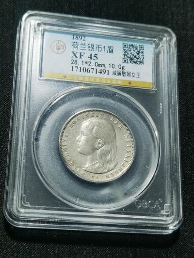 天下钱庄专场欢迎参拍 - 荷兰威廉敏娜萝莉头1盾银币