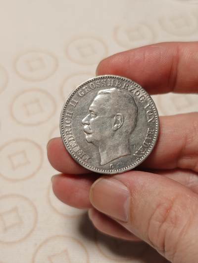 抚柳草堂-第二期章牌钱币 奖章勋章限时免佣 满百包邮 放漏专场 - 1912德国巴登公国弗雷德里希二世3马克银币 16.7g原光品相不错