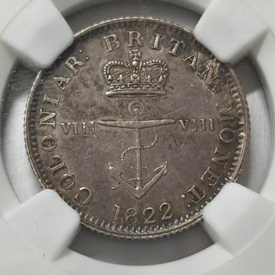 老蟹的宝藏🏴‍☠️ V - NGC AUD 英属西印度1822年1/8元锚币