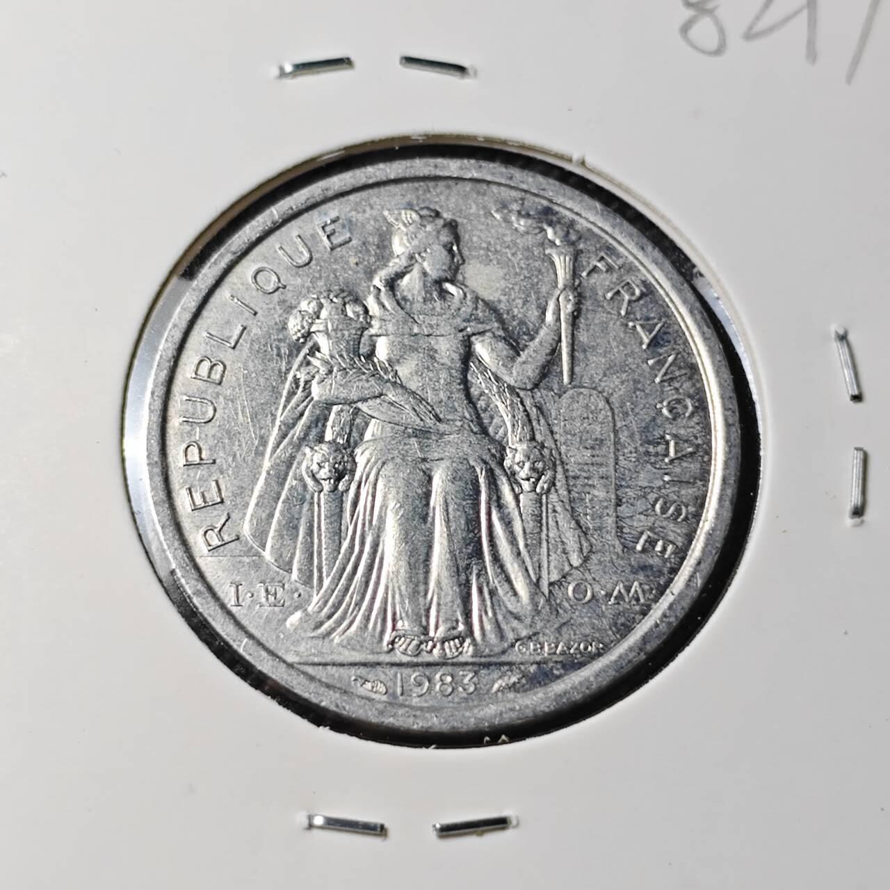KK钱币收藏小铺 第382期  2月预留时间 周末发货  1983新喀里多尼亚2法郎