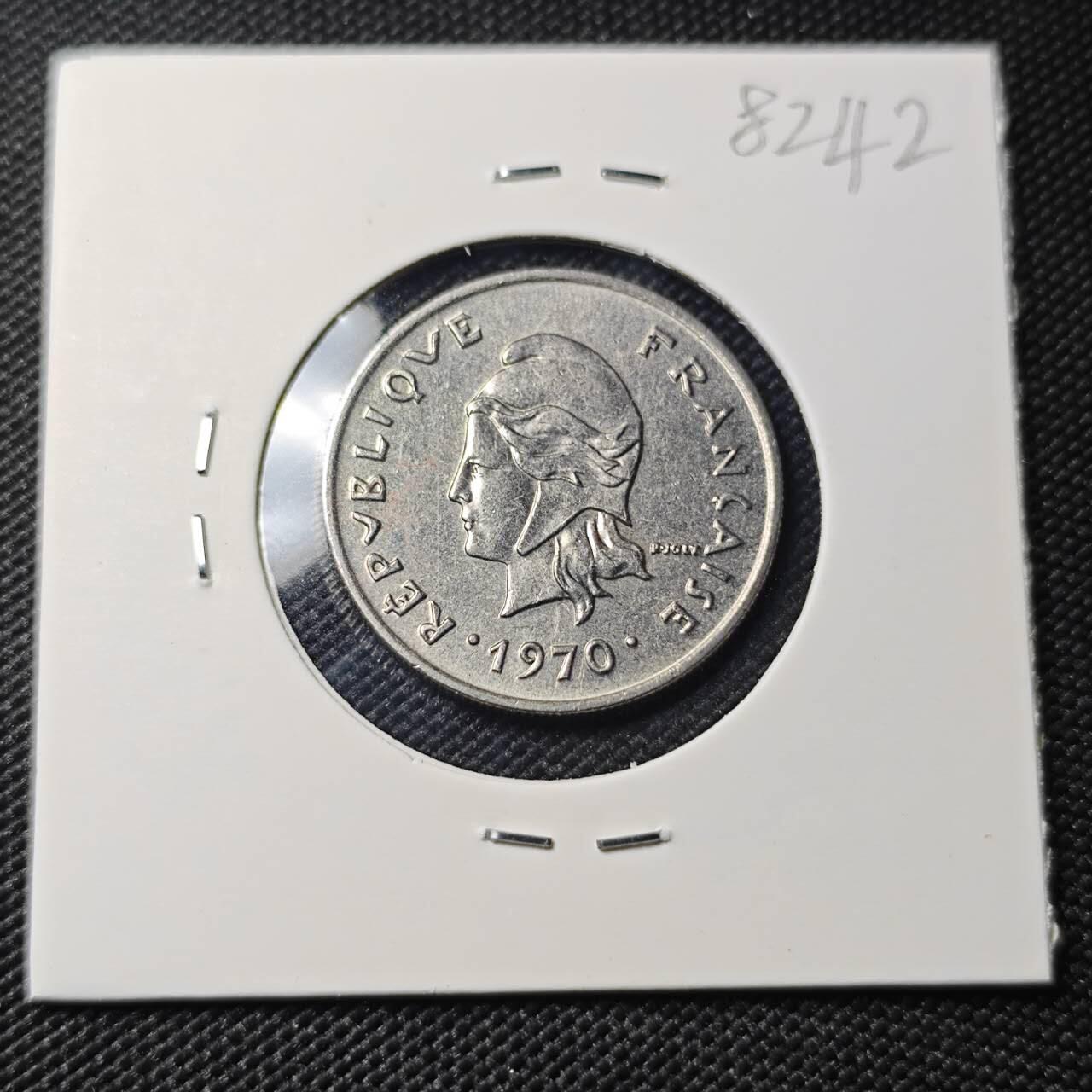 KK钱币收藏小铺 第382期  2月预留时间 周末发货 1970新喀里多尼亚10法郎
