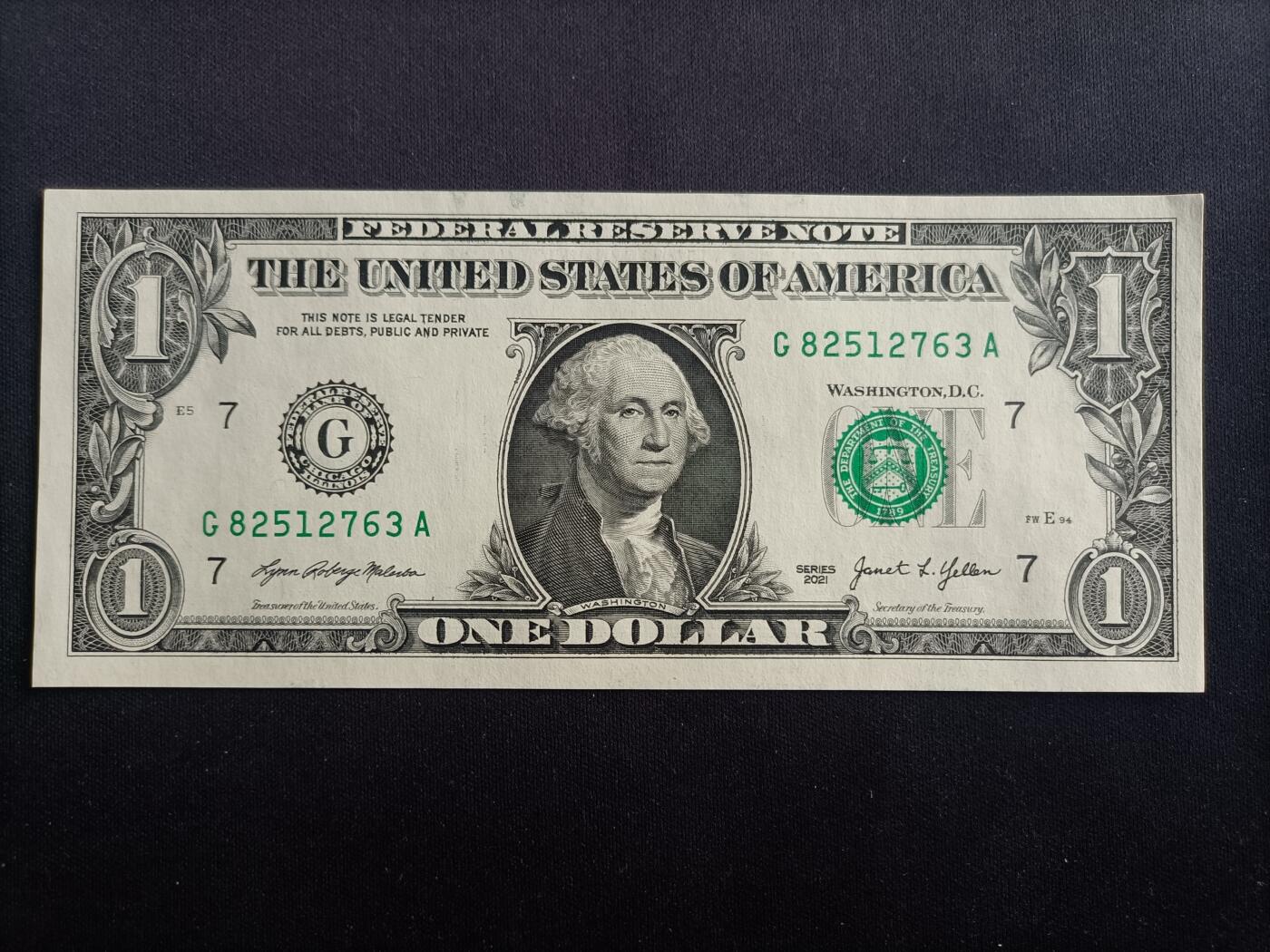 【游宝拍卖】乙巳蛇年97期 周六集拍 美国-1美元【SERIES-2021 G7芝加哥 全新UNC】