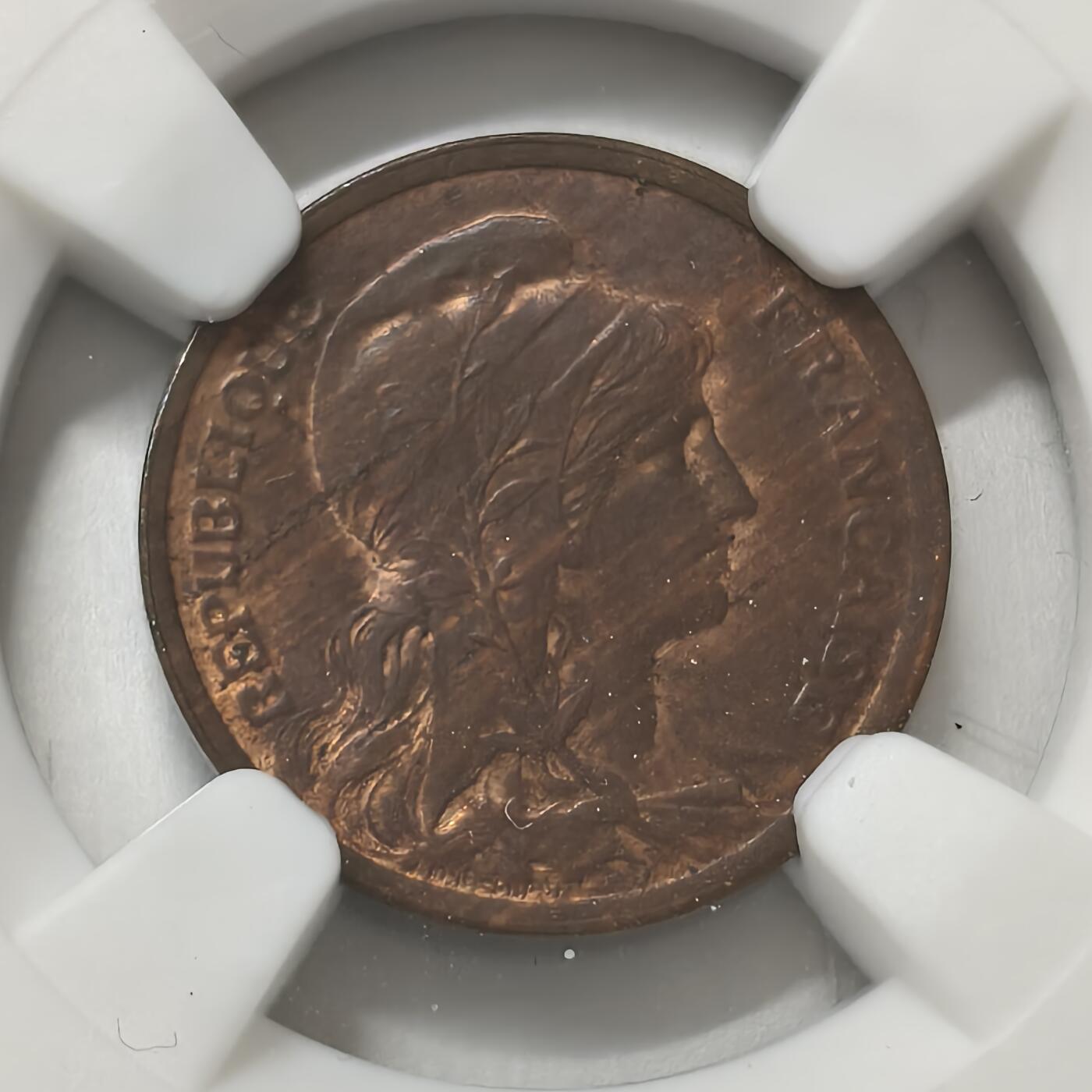 老蟹的宝藏🏴‍☠️ V NGC MS63RB 法国1911年1分