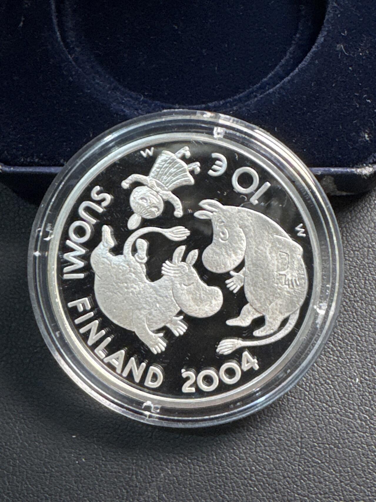 ❤️【币观天下】❤️ 第335期钱币拍卖- 2025.12.19周五晚上6点半场-长期征集拍品 原厂盒证芬兰2004年世界著名奇幻文学大师托芙·扬松诞辰90周年精制纪念银币925银27.4克直径38.6毫米