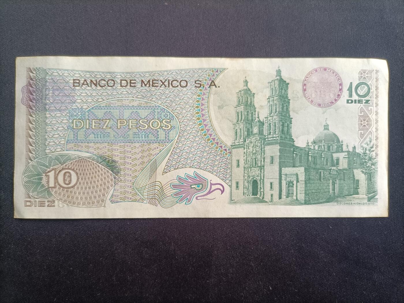 【游宝拍卖】乙巳蛇年97期 周六集拍 墨西哥-10比索【近新品相AU-】