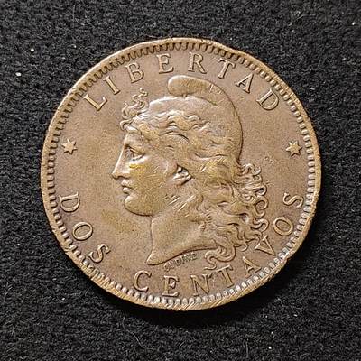 【全场包邮】纯粹捡漏拍486场（免费代拍第23场） - 阿根廷1885年2分大铜币 好品相