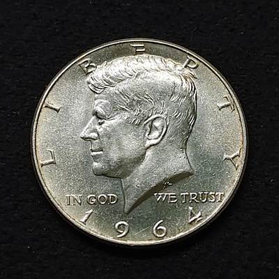【全场包邮】纯粹捡漏拍486场（免费代拍第23场） - 美国1964年肯尼迪50分独年版高银币