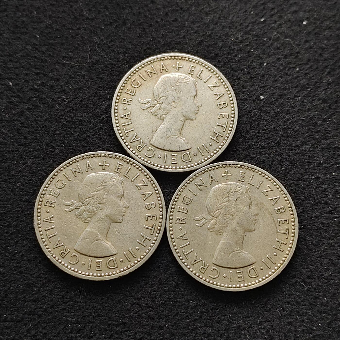 【全场包邮】纯粹捡漏拍486场（免费代拍第23场） 英国各年份各版本女王1先令3枚一组