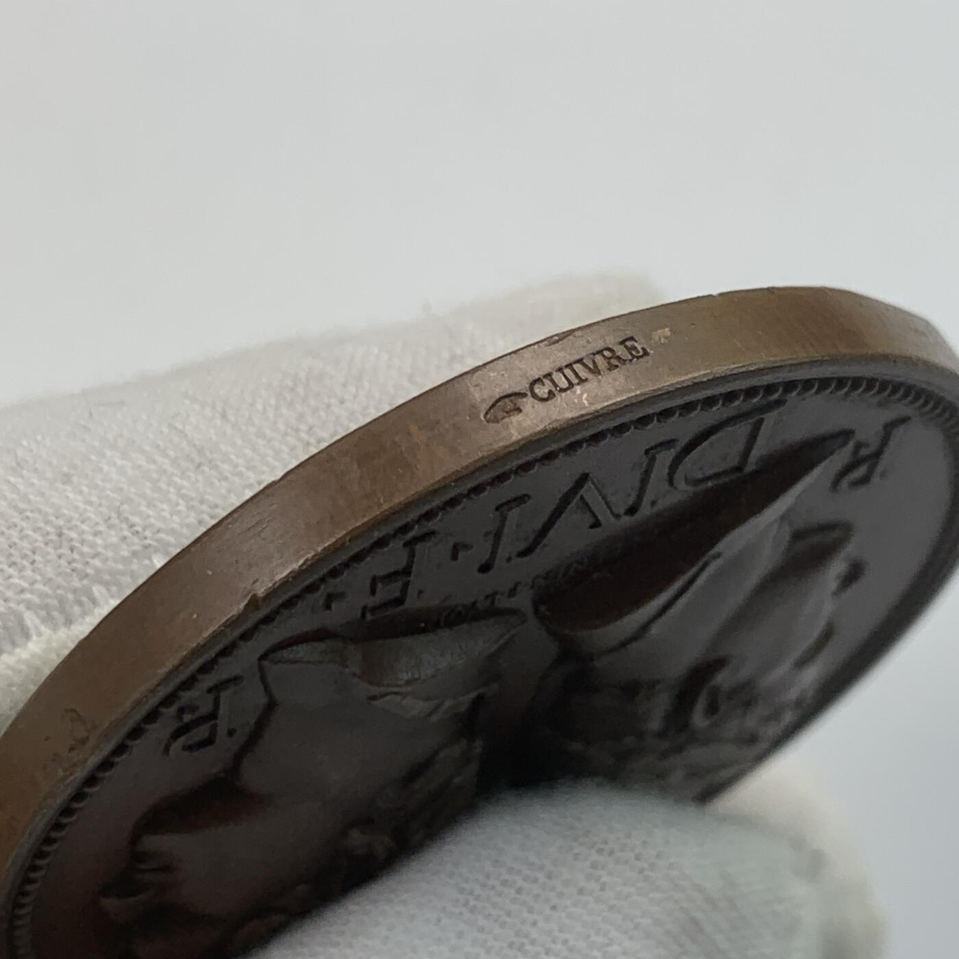 掌中浮雕-藏着的欧洲第046场 1844年法国第十二届科学大会纪念铜章，50mm