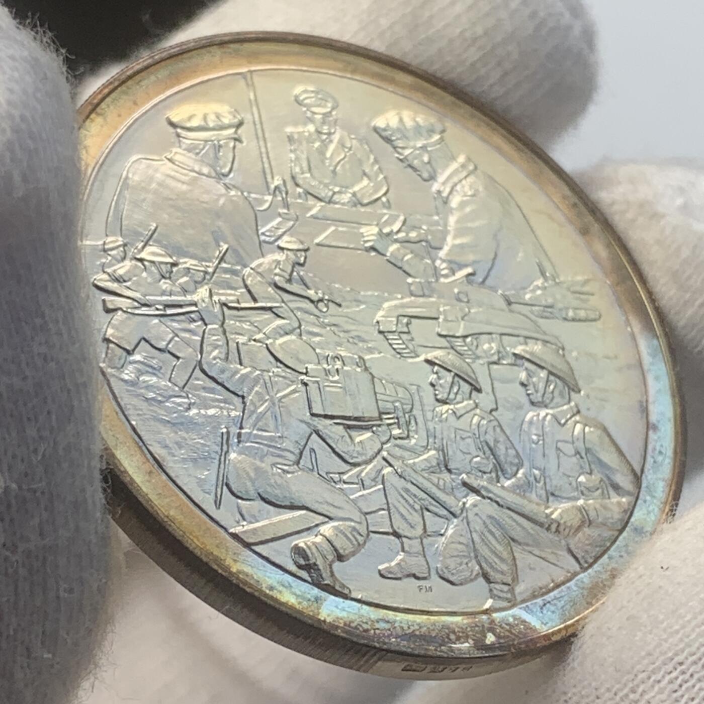 掌中浮雕-藏着的欧洲第046场 1976年英国陆军元帅二战名将蒙哥马利纪念银章，38.56mm，28.7g，原盒带标签