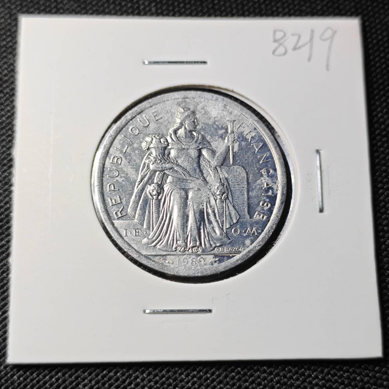 KK钱币收藏小铺 第382期  2月预留时间 周末发货  1989新喀里多尼亚2法郎