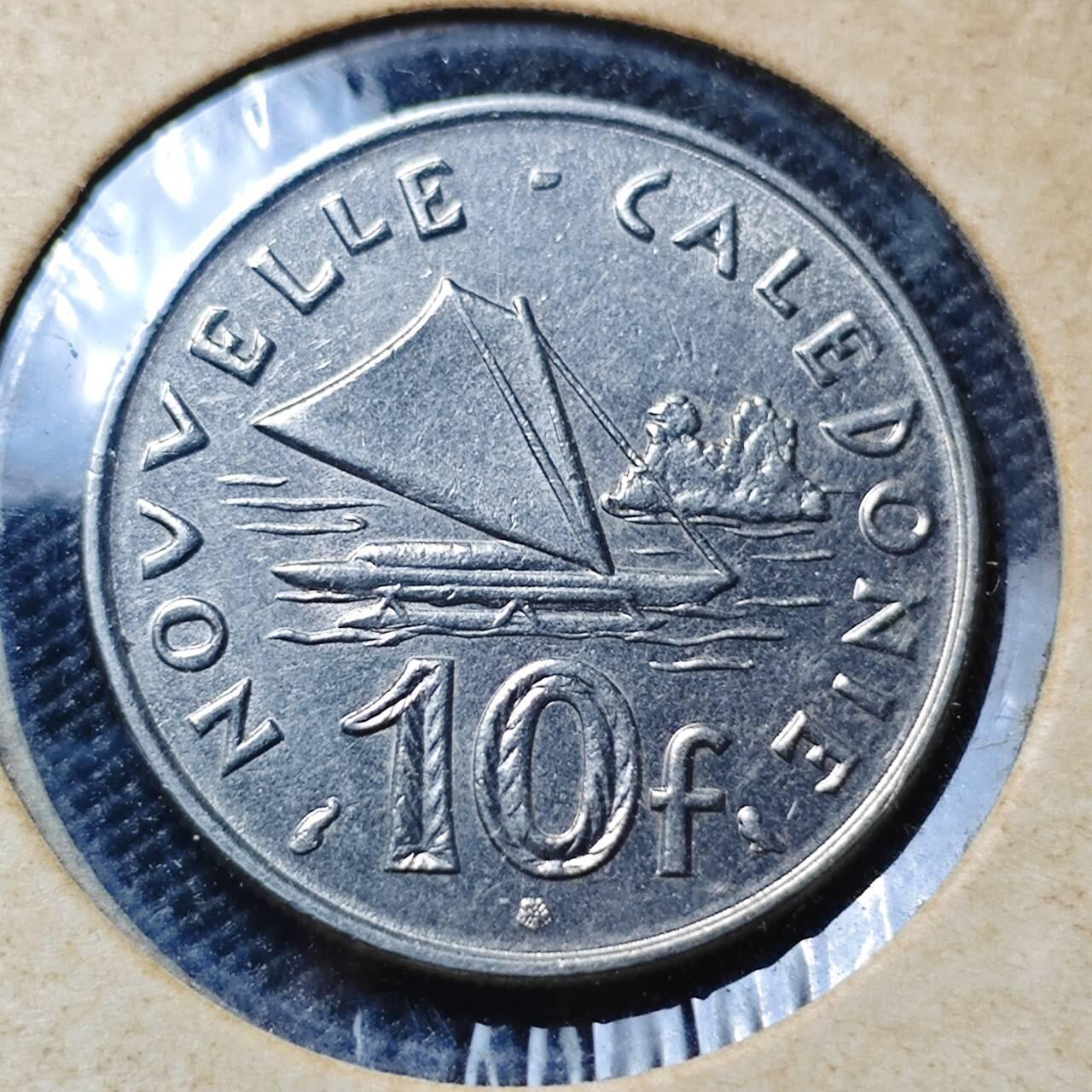 KK钱币收藏小铺 第382期  2月预留时间 周末发货 1973 新喀里多尼亚10法郎