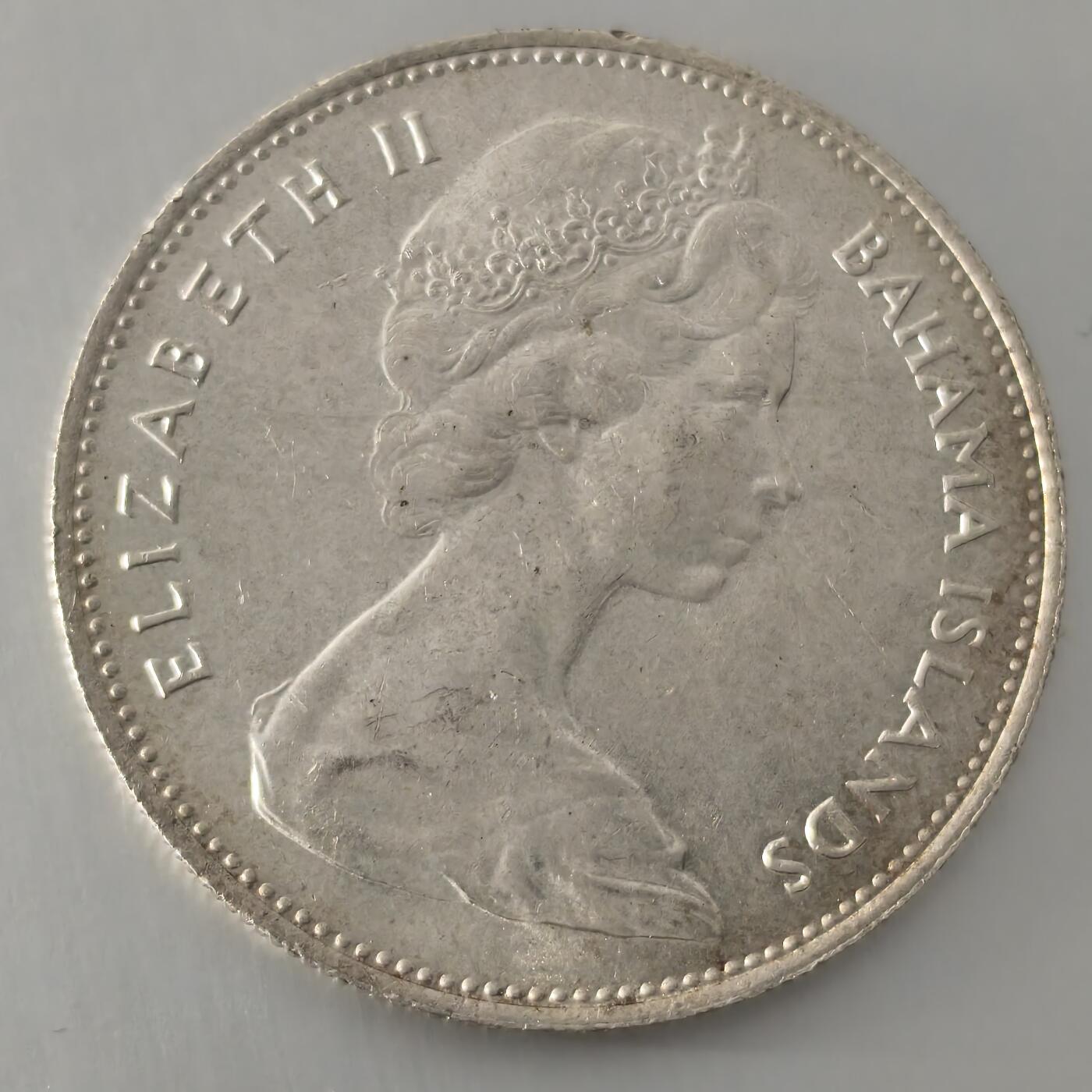 老蟹的宝藏🏴‍☠️ V 巴哈马1966年1元银币Silver (.800) (Copper .200) Weight	18.1437 g