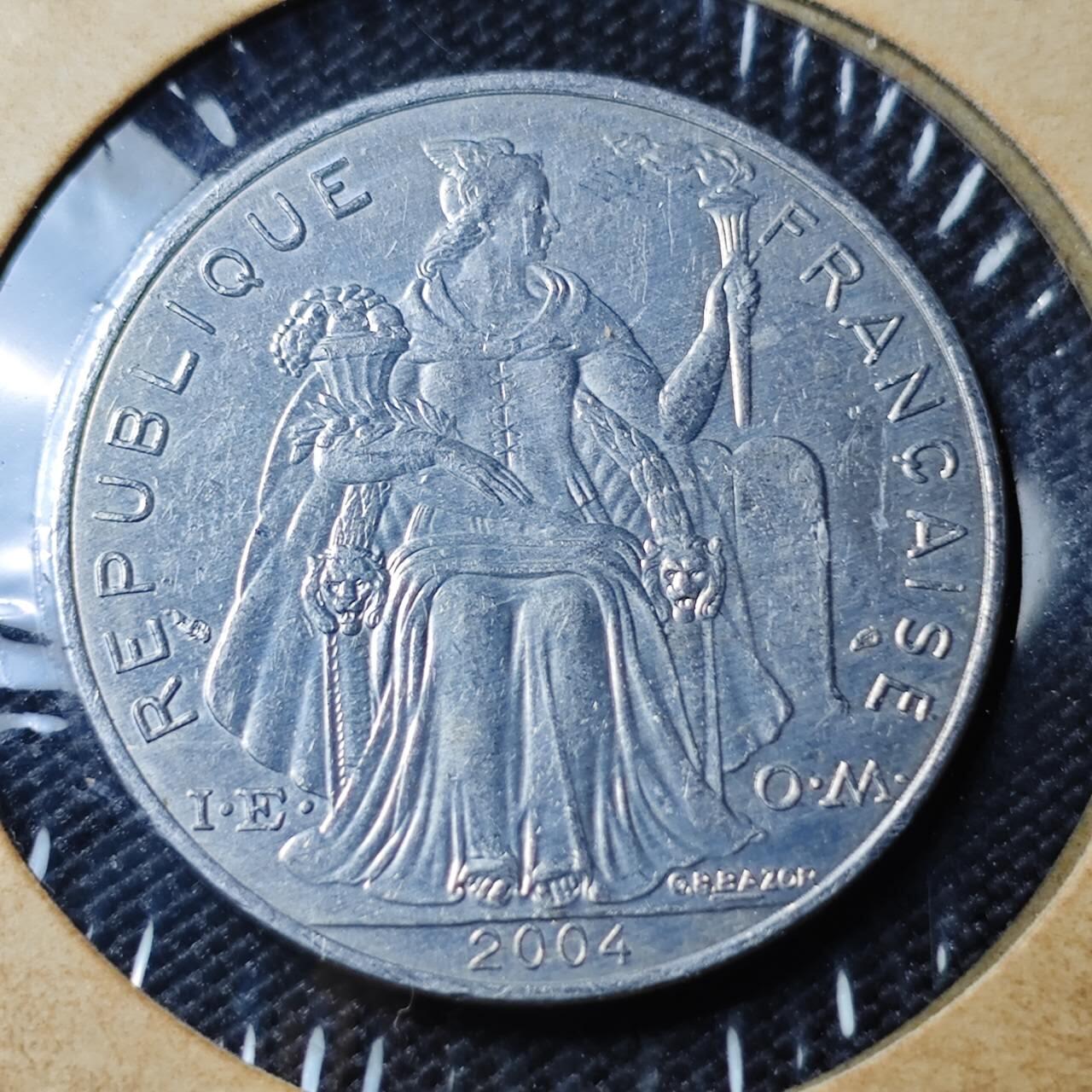 KK钱币收藏小铺 第382期  2月预留时间 周末发货  2004新喀里多尼亚5法郎