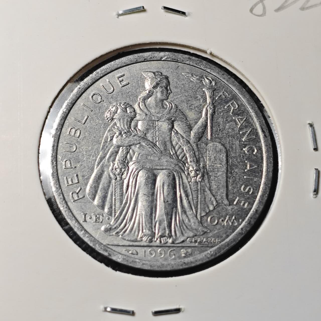 KK钱币收藏小铺 第382期  2月预留时间 周末发货  1996新喀里多尼亚2法郎