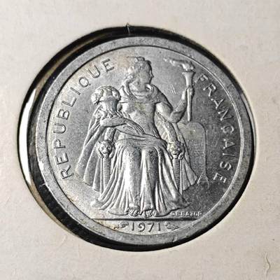KK钱币收藏小铺 第382期  2月预留时间 周末发货 -  1971新喀里多尼亚1法郎